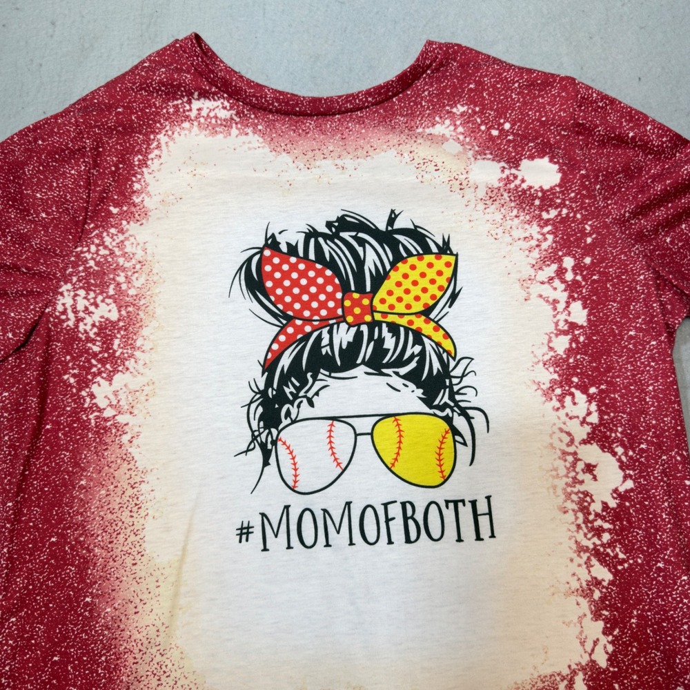 SHEIN Curve Graphic T-Shirt Womens 0XL Red Excellent Bleached MomOfBoth Sports